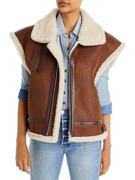 womens faux shearling oversized vest