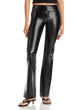 womens faux leather flare flared pants