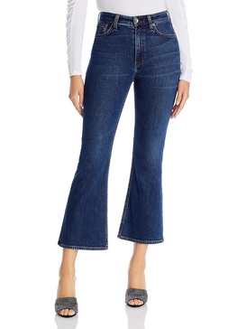 casey womens high rise ankle flare jeans