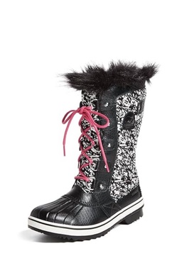 women's tofino ii waterproof boot in black,deep blush