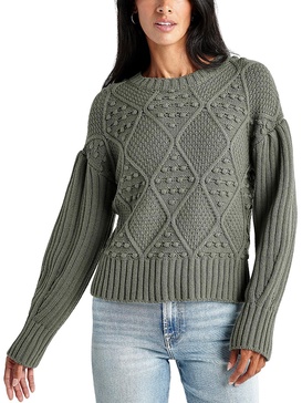 womens knit mocked neck pullover sweater