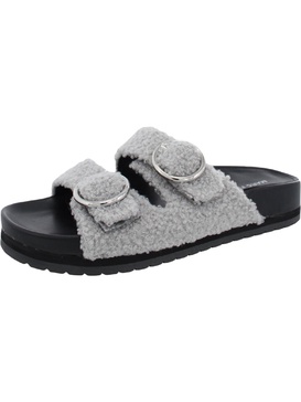 keena 2 womens faux fur textured flatform sandals