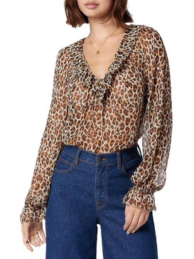 vernon womens silk leopard print blouse