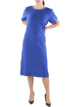 womens linen calf midi dress