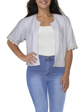 plus womens eyelet polyester bolero