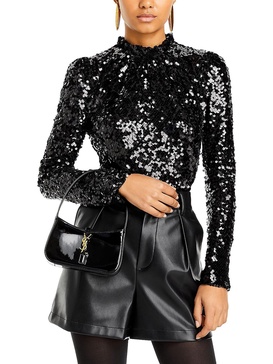 mira womens sequin sequined blouse