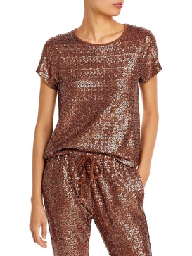 womens sequined short sleeve blouse