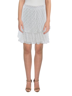 womens pleated dotted mini skirt