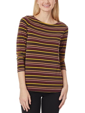 womens striped boat neck pullover top