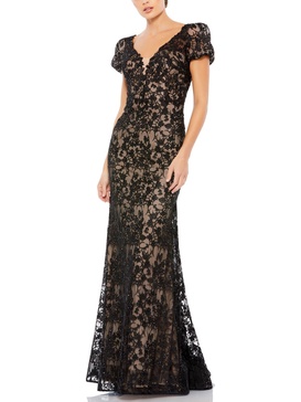 womens lace trumpet evening dress