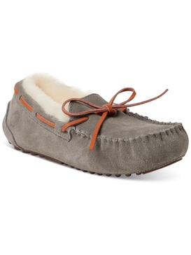 womens suede slip-on moccasins