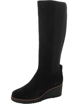 saeffect womens wedge round toe knee-high boots