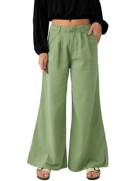 womens high rise pleated wide leg pants