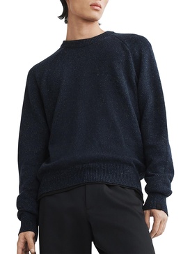 mens ribbed trim long sleeve crewneck sweater