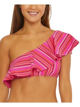 marai ruffle womens ruffled polyester bikini swim top