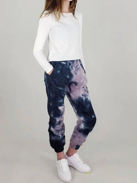 girl's tie dye jogger in midnight