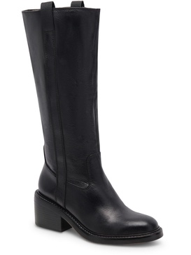 illora womens leather block heel knee-high boots