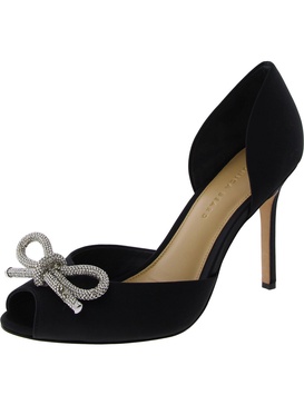 womens bow peep toe d'orsay heels