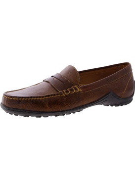 bill mens leather slip on loafers