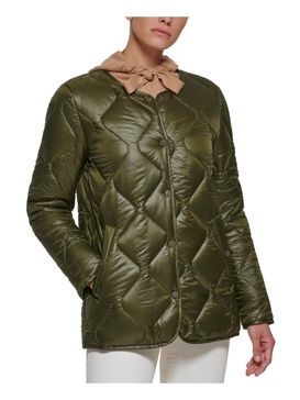 womens collarless short quilted coat