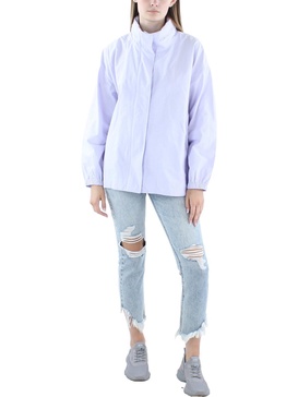 womens solid organic cotton shirt jacket