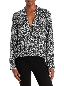 womens python print surplice blouse