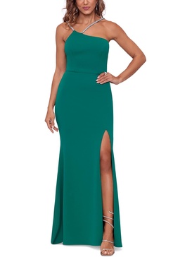 womens scuba asymmetric evening dress