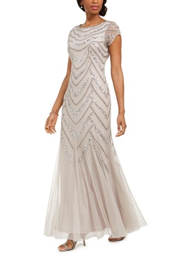 womens sequined maxi evening dress