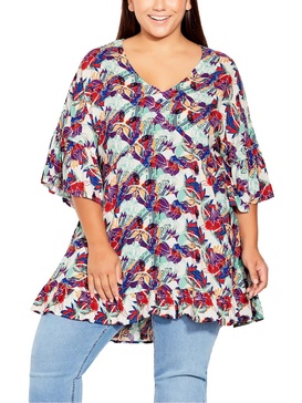 plus harper womens floral print viscose tunic top