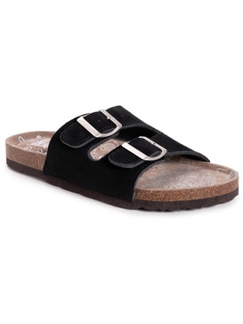 womens suede slide sandals