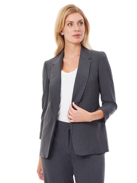 notch collar rolled cuff bi-stretch blazer