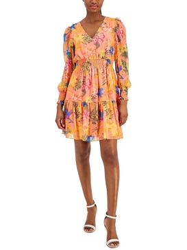 womens daytime tropical print fit & flare dress