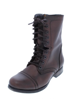 troopa womens leather distressed combat boots