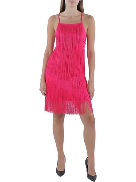 womens fringe mini cocktail and party dress