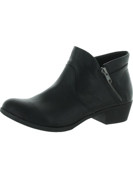 abby womens faux leather heels ankle boots