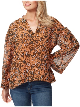 womens v-neck animal print tunic top