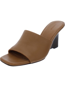 pia womens leather slide wedge sandals