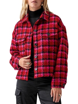 the shacket womens textured short shirt jacket