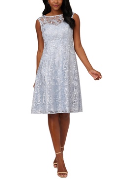 womens sequined midi fit & flare dress