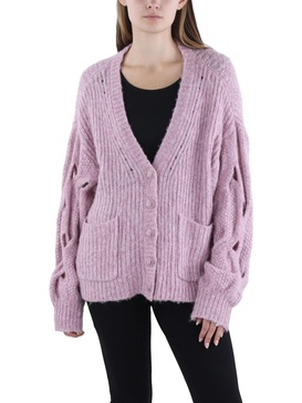 reagan womens heathered button front cardigan sweater