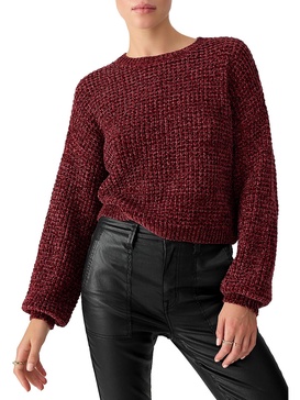 womens knit long sleeve crewneck sweater