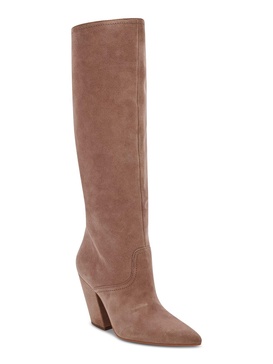 nathen womens suede pointed toe knee-high boots