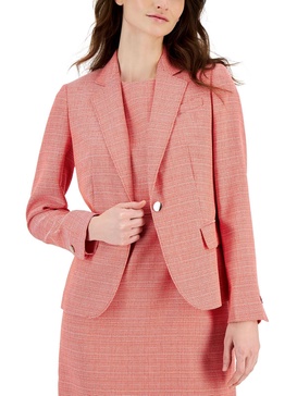 womens tweed business one-button blazer