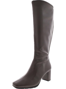 micah womens stretch block heel knee-high boots