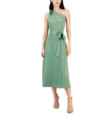 womens satin midi fit & flare dress