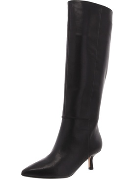 violet55 hi womens leather pointed toe knee-high boots