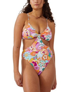 womens cut-out knot one-piece swimsuit