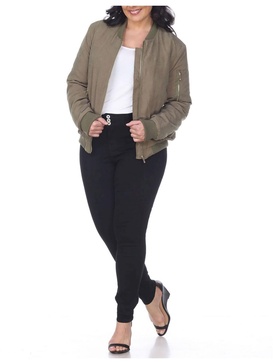 plus womens warm cold weather bomber jacket