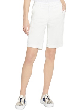 petites womens denim high rise bermuda shorts