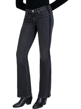 womens low-rise whisker wash bootcut jeans